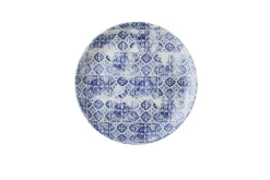Assiette coupe plate rond bleu porcelaine vitrifiée Ø 28,8 cm Porto - DUDSON Online