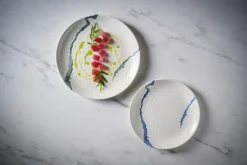 CHURCHILL Assiette coupe plate rond bleu porcelaine vitrifiée Ø 21,7 cm Inked Tide Accents Best