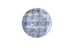 Assiette coupe plate rond bleu porcelaine vitrifiée Ø 26 cm Porto - DUDSON Discount