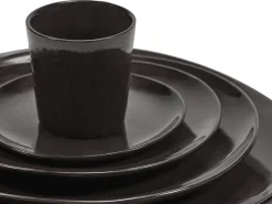 SERAX Assiette coupe plate rond ébène grès émaillé Ø 25 cm La Mère Discount
