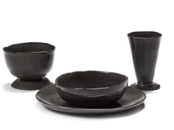 SERAX Assiette coupe plate rond ébène grès émaillé Ø 25 cm La Mère Discount