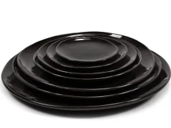 Assiette coupe plate rond ébène grès émaillé Ø 20 cm La Mère - SERAX Hot