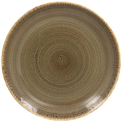 Assiette coupe plate rond brun porcelaine vitrifiée Ø 24 cm Twirl - RAK