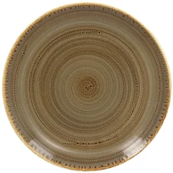 Assiette coupe plate rond brun porcelaine vitrifiée Ø 26,7 cm Twirl - RAK Best