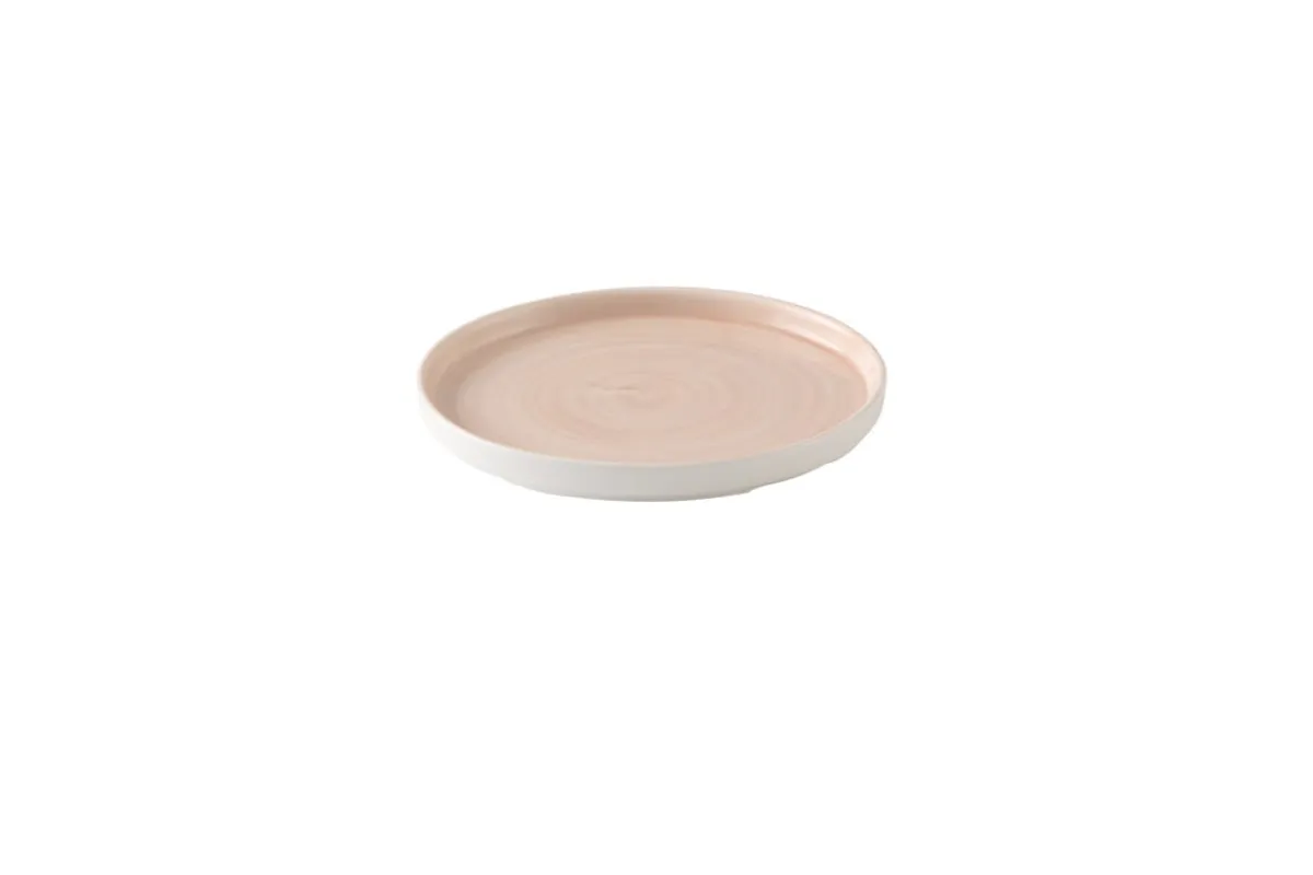 CHURCHILL Assiette coupe plate rond Canvas Coral porcelaine vitrifiée Ø 16 cm Stonecast Canvas