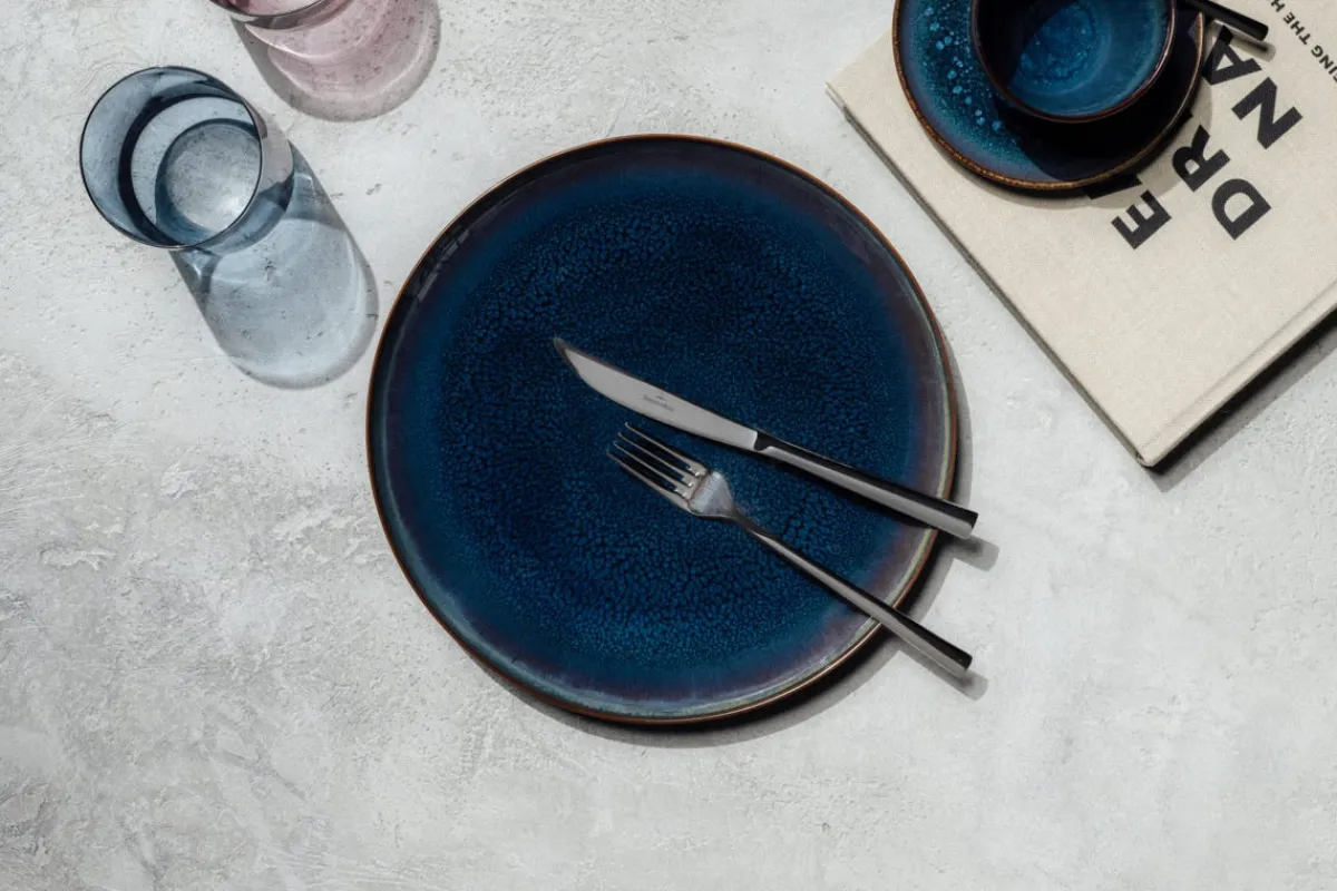 Assiette coupe plate rond denim bleu porcelaine Ø 29 cm Crafted - VILLEROY & BOCH