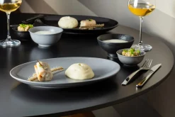 RAK Assiette coupe plate rond gris porcelaine vitrifiée Ø 26,7 cm Shale