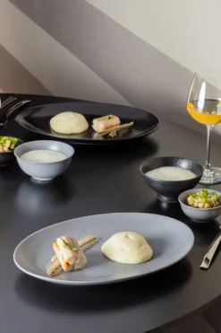 RAK Assiette coupe plate rond gris porcelaine vitrifiée Ø 26,7 cm Shale