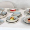 Assiette coupe plate rond gris grès émaillé Ø 21 cm Tropic - ACCOLADE Outlet