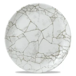 Assiette coupe plate rond gris porcelaine vitrifiée Ø 21,7 cm Kintsugi Agate Grey - CHURCHILL Hot