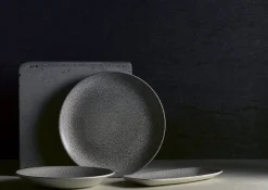 Assiette coupe plate rond gris porcelaine vitrifiée Ø 26 cm Evo Origins - DUDSON