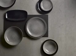 Assiette coupe plate rond gris porcelaine vitrifiée Ø 26 cm Evo Origins - DUDSON