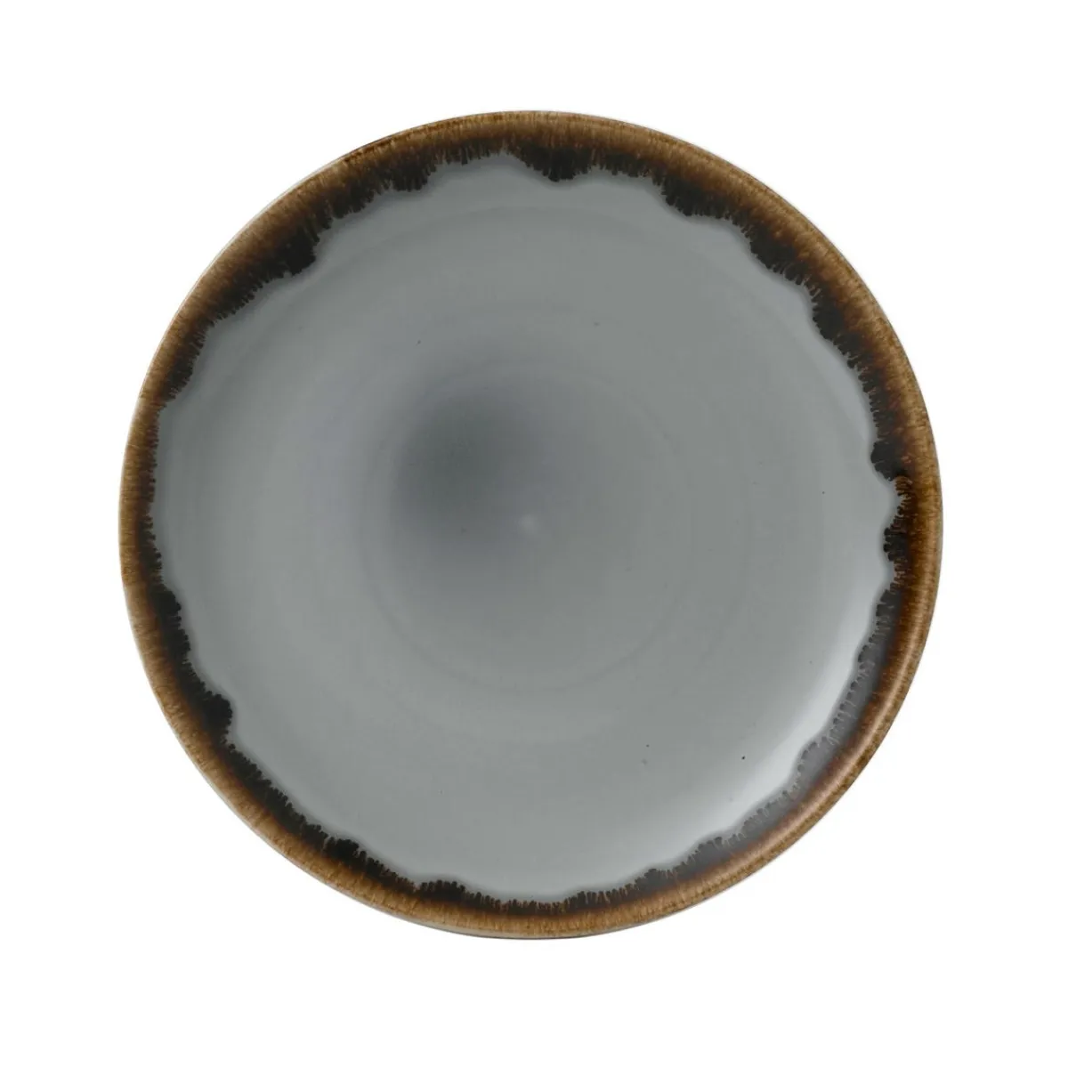 Assiette coupe plate rond gris porcelaine vitrifiée Ø 21,7 cm Harvest - DUDSON New