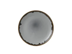 Assiette coupe plate rond gris porcelaine vitrifiée Ø 26 cm Harvest - DUDSON Discount