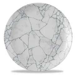 Assiette coupe plate rond gris porcelaine vitrifiée Ø 28,8 cm Kintsugi Pearl Grey - CHURCHILL Outlet