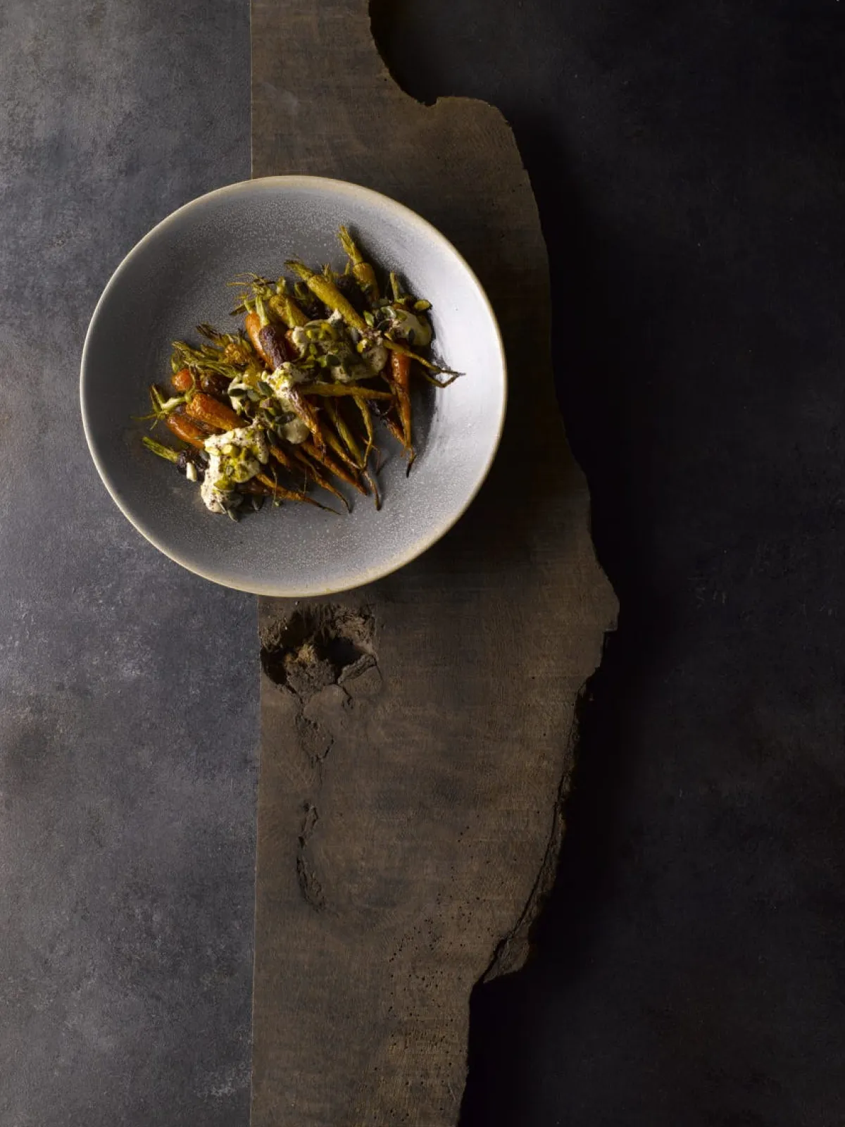 Assiette coupe plate rond gris porcelaine Ø 23 cm Evo Granite - DUDSON Discount