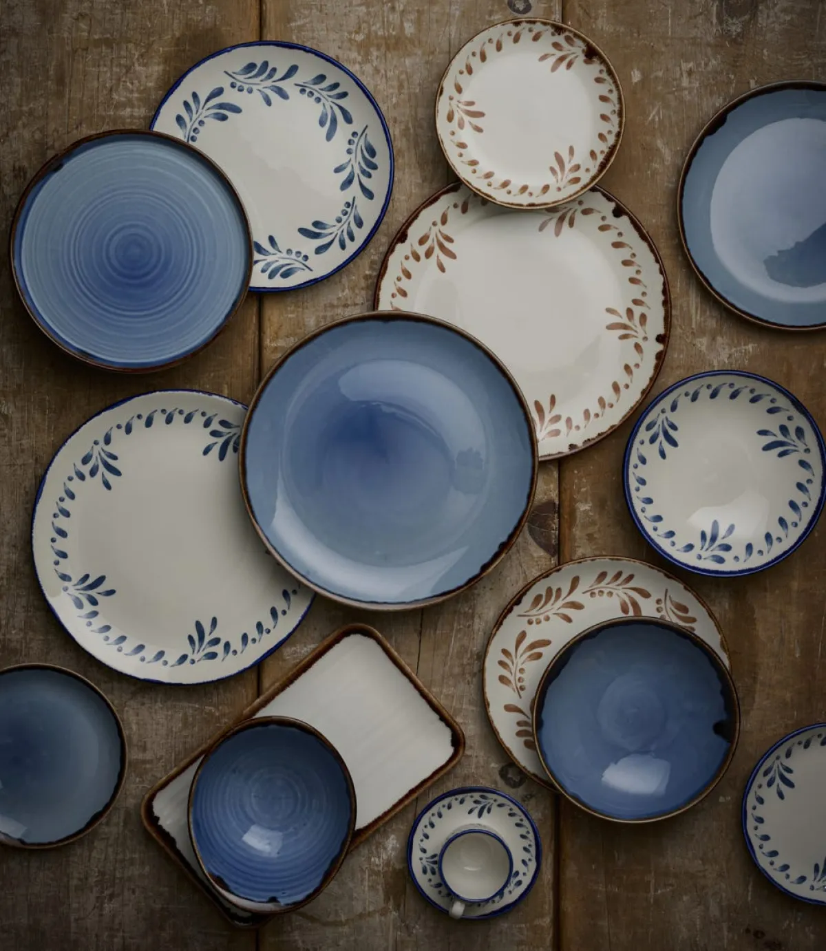 Assiette coupe plate rond Ink porcelaine vitrifiée Ø 26 cm Harvest Mediterranean - DUDSON Online