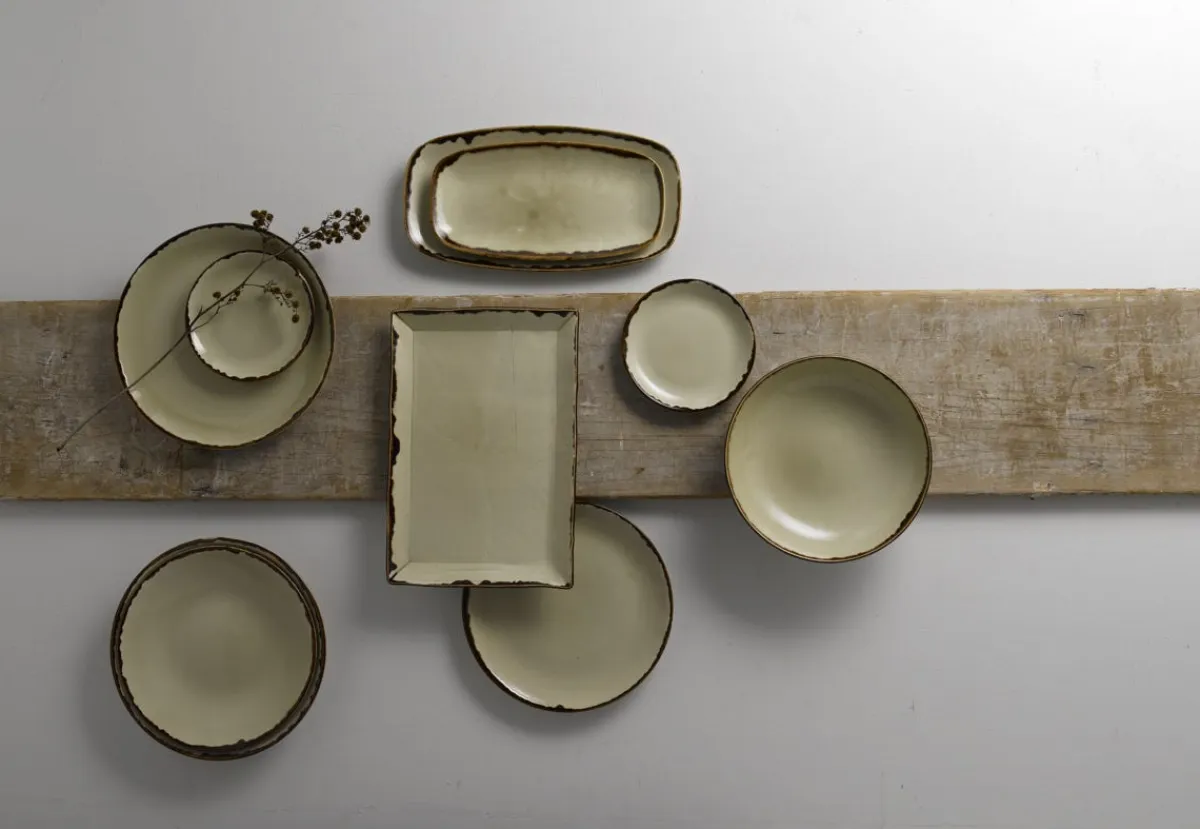 Assiette coupe plate rond Linen porcelaine vitrifiée Ø 28,8 cm Harvest - DUDSON Clearance