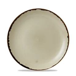Assiette coupe plate rond Linen porcelaine vitrifiée Ø 21,7 cm Harvest - DUDSON Outlet
