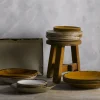 DUDSON Assiette coupe plate rond Linen porcelaine vitrifiée Ø 26 cm Harvest