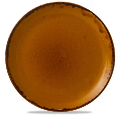 Assiette coupe plate rond marron porcelaine vitrifiée Ø 28,8 cm Harvest - DUDSON Clearance