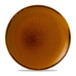 Assiette coupe plate rond marron porcelaine vitrifiée Ø 26 cm Harvest - DUDSON Hot