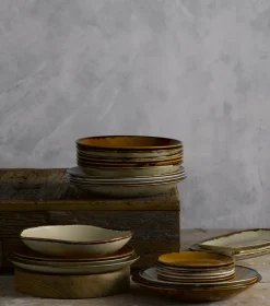 Assiette coupe plate rond marron porcelaine vitrifiée Ø 21,7 cm Harvest - DUDSON Clearance