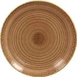 Assiette coupe plate rond marron porcelaine vitrifiée Ø 20,9 cm Twirl - RAK Best