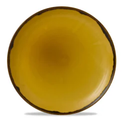 DUDSON Assiette coupe plate rond Mustard porcelaine vitrifiée Ø 26 cm Harvest Clearance