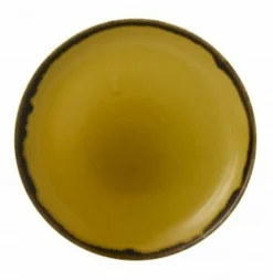 DUDSON Assiette coupe plate rond Mustard porcelaine vitrifiée Ø 16,5 mm Harvest New