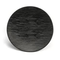 Assiette coupe plate rond noir grès émaillé Ø 20,5 cm Magma - MEDARD DE NOBLAT Hot