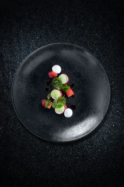 Assiette coupe plate rond noir porcelaine vitrifiée Ø 29,3 cm Karbon - RAK Sale