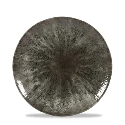 Assiette coupe plate rond noir porcelaine vitrifiée Ø 21,7 cm Stone Quartz - CHURCHILL New