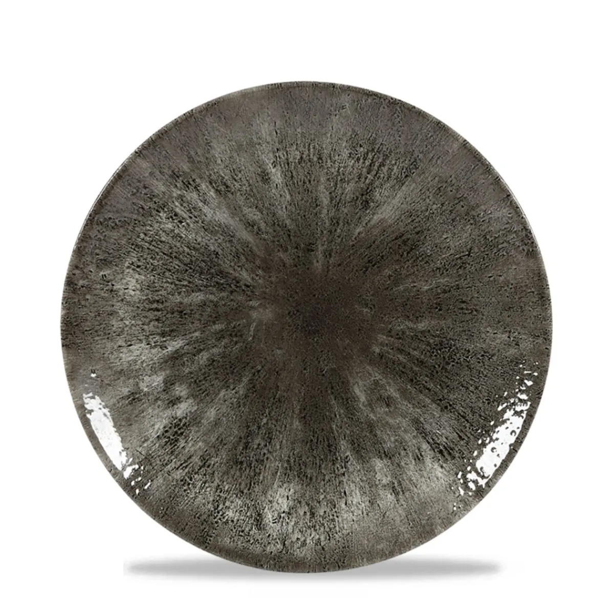 Assiette coupe plate rond noir porcelaine vitrifiée Ø 21,7 cm Stone Quartz - CHURCHILL New