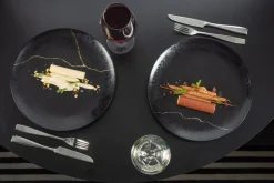 Assiette coupe plate rond noir porcelaine Ø 29,3 cm Kintzoo - RAK New