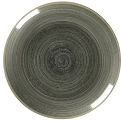 Assiette coupe plate rond Peridot porcelaine vitrifiée Ø 20,9 cm stone Spot - RAK Outlet