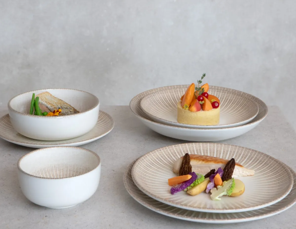 ACCOLADE Assiette coupe plate rond porcelaine Ø 21 cm Palma New