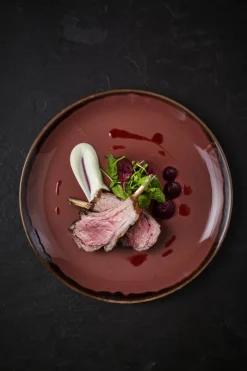 DUDSON Assiette coupe plate rond prune porcelaine vitrifiée Ø 26 cm Harvest Clearance