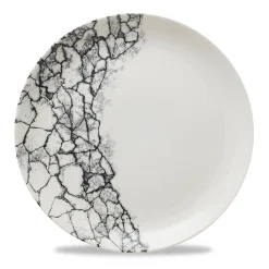 Assiette coupe plate rond Quartz Black porcelaine vitrifiée Ø 28,8 cm Kintsugi - CHURCHILL New