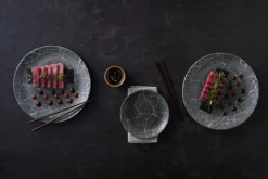 CHURCHILL Assiette coupe plate rond Quartz Black porcelaine vitrifiée Ø 26 cm Kintsugi Reverse Sale
