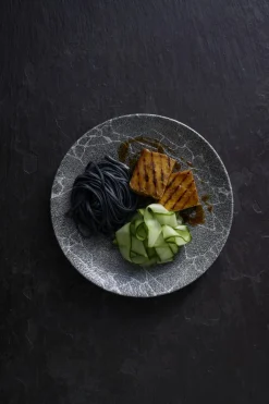 CHURCHILL Assiette coupe plate rond Quartz Black porcelaine vitrifiée Ø 26 cm Kintsugi Reverse Sale