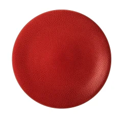 MEDARD DE NOBLAT Assiette coupe plate rond rouge grès émaillé Ø 27,5 cm Stone Hot