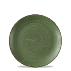 Assiette coupe plate rond Sorrel Green porcelaine vitrifiée Ø 16,5 cm Stonecast Sorrel - CHURCHILL Best