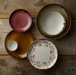 DUDSON Assiette coupe plate rond terracotta porcelaine vitrifiée Ø 22 cm Harvest Mediterranean Hot