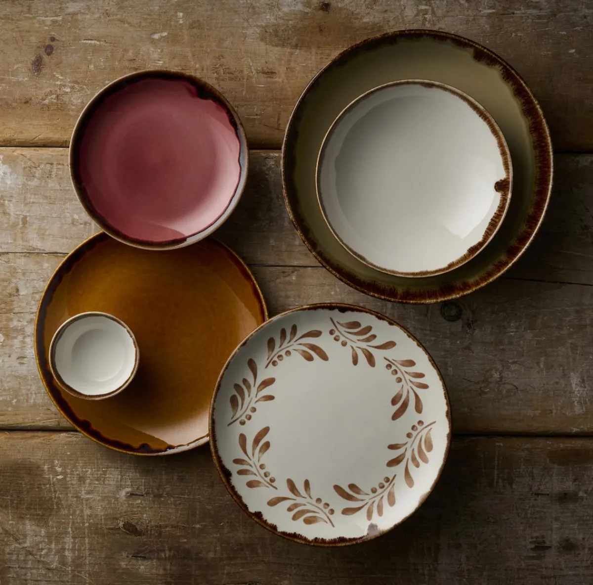 DUDSON Assiette coupe plate rond terracotta porcelaine vitrifiée Ø 22 cm Harvest Mediterranean Hot