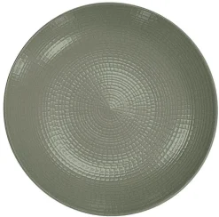 DEGRENNE Assiette coupe plate rond Terre d'ombre grès émaillé Ø 28 cm Modulo Nature Hot
