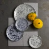 DUDSON Assiette coupe plate rond terracotta porcelaine vitrifiée Ø 21,7 cm Terrazzo Sale