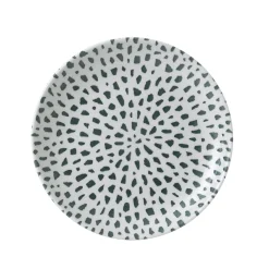 DUDSON Assiette coupe plate rond terracotta porcelaine vitrifiée Ø 21,7 cm Terrazzo Sale