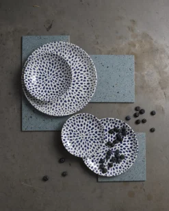 DUDSON Assiette coupe plate rond terracotta porcelaine vitrifiée Ø 16,5 cm Terrazzo New