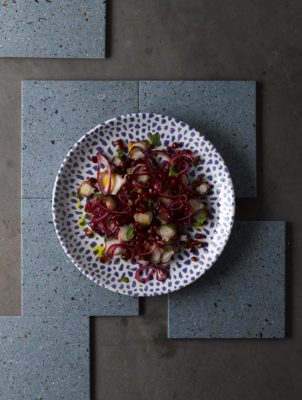 DUDSON Assiette coupe plate rond terracotta porcelaine vitrifiée Ø 21,7 cm Terrazzo Clearance